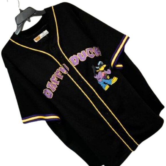 NWOT Men's Looney Tunes Daffy Freeze Max Hip Hop Button Up Baseball Jersey SZ 3X - Picture 3 of 16